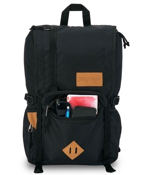 JANSPORT（ジャンスポーツ）の「JANSPORT HATCHET (BONDED LEATHER VERSION)（ジャンスポーツ ハチェット (ボンデッドレザー バージョン)）（バックパック/リュック・メンズ・ネイビー/ブラック・FREE）」の6枚目の写真