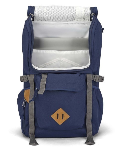JANSPORT（ジャンスポーツ）の「JANSPORT HATCHET (BONDED LEATHER VERSION)（ジャンスポーツ ハチェット (ボンデッドレザー バージョン)）（バックパック/リュック・メンズ・ネイビー/ブラック・FREE）」の10枚目の写真