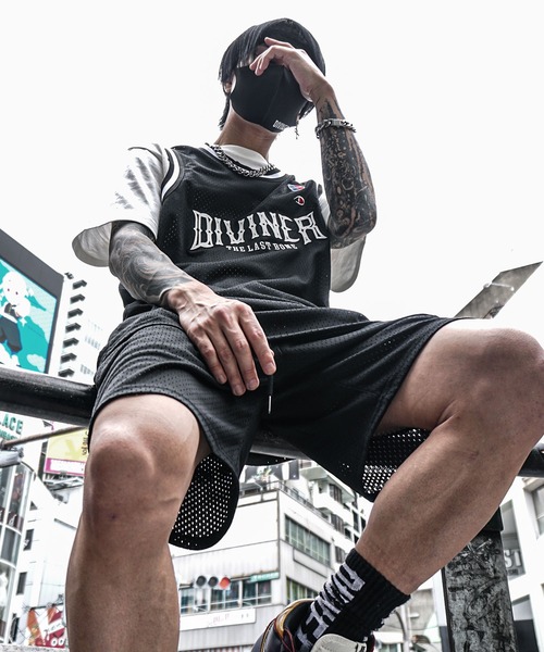 Shiny Embroidery Logo Basketball Tanktop タンクトップ メンズ