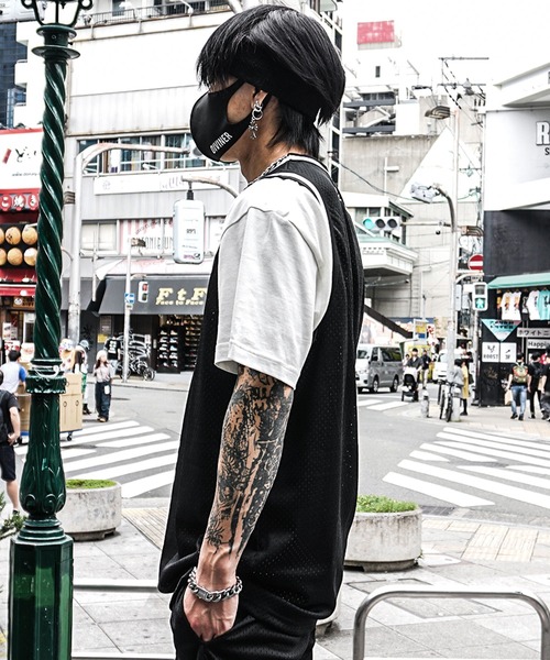 Shiny Embroidery Logo Basketball Tanktop タンクトップ メンズ