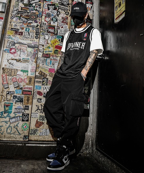 Shiny Embroidery Logo Basketball Tanktop タンクトップ メンズ