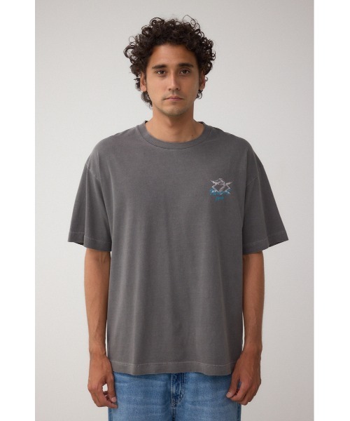 AZUL by moussy(アズールバイマウジー)の「ピグメントグラフィックTシャツ(Tシャツ/カットソー・メンズ・ホワイト/ライトブラック/バーガンディー・MEDIUM/LARGE)」の7枚目の写真