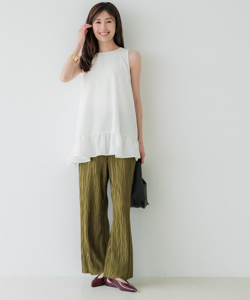 coca（coca）（コカ）の「裾切替フレアチュニック（チュニック・レディース・ホワイト/ブラック・L/M/S）」の3枚目の写真