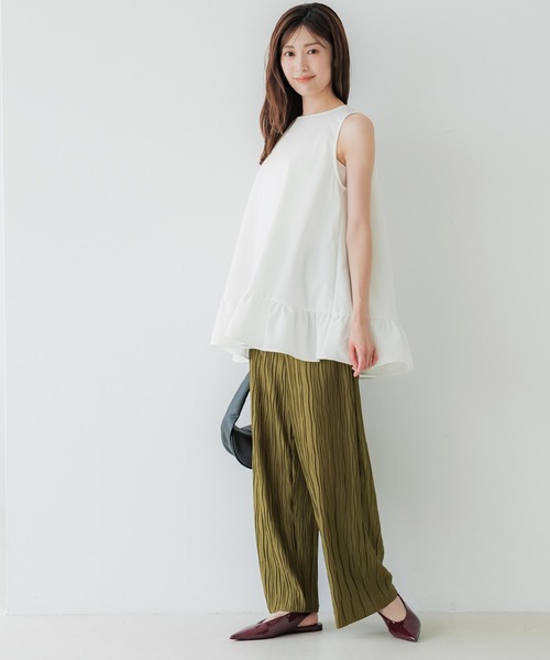 coca（coca）（コカ）の「裾切替フレアチュニック（チュニック・レディース・ホワイト/ブラック・L/M/S）」の5枚目の写真