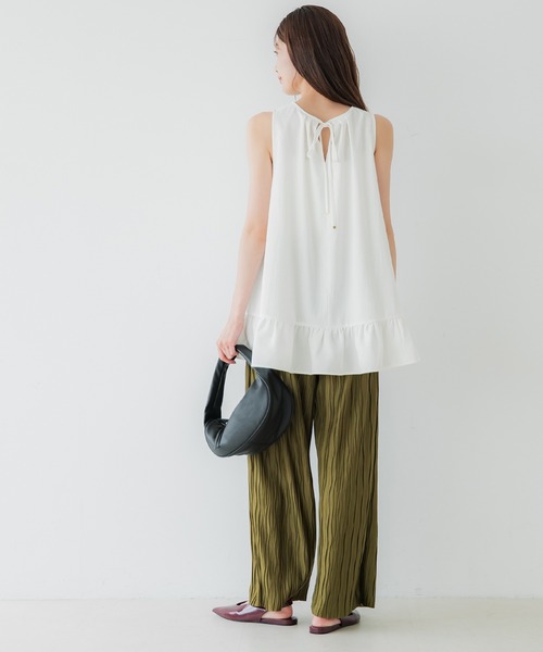 coca（coca）（コカ）の「裾切替フレアチュニック（チュニック・レディース・ホワイト/ブラック・L/M/S）」の8枚目の写真