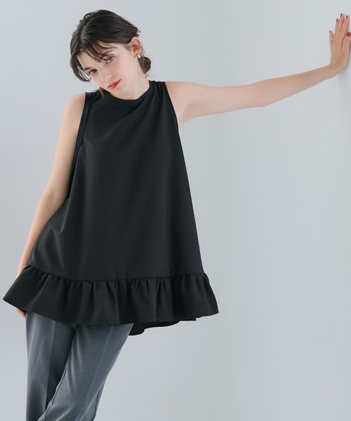 coca（coca）（コカ）の「裾切替フレアチュニック（チュニック・レディース・ホワイト/ブラック・L/M/S）」の12枚目の写真