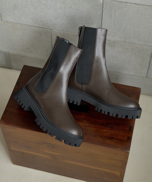 THE PAUSE レザーサイドゴアブーツ ブラック 37 Whim Gazette(ウィム ガゼット)｜【THE PAUSE】レザーサイドゴア