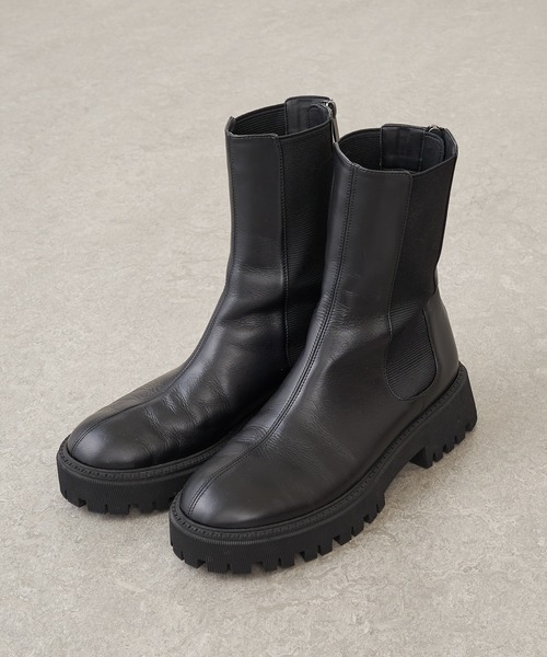 THE PAUSE レザーサイドゴアブーツ ブラック 37 THE PAUSE】レザーサイドゴアブーツ（ブーツ）｜THE PAUSE（ザ