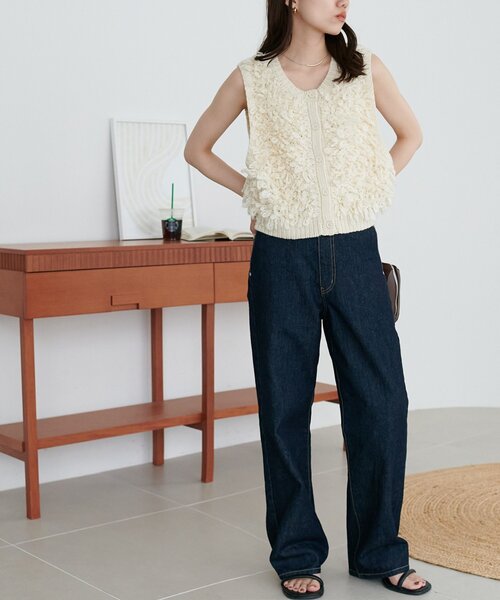 DISCOAT(ディスコート)の「ループヤーン前後2WAYベスト(ベスト・レディース・チャコールグレー/アイボリー/モスグリーン・FREE)」の16枚目の写真