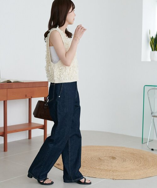 DISCOAT(ディスコート)の「ループヤーン前後2WAYベスト(ベスト・レディース・チャコールグレー/アイボリー/モスグリーン・FREE)」の17枚目の写真