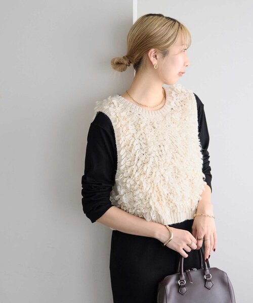 DISCOAT(ディスコート)の「ループヤーン前後2WAYベスト(ベスト・レディース・チャコールグレー/アイボリー/モスグリーン・FREE)」の22枚目の写真