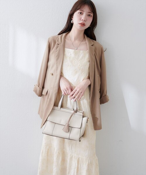 natural couture（ナチュラルクチュール）の「スパンコール刺繍ノースリワンピース（ワンピース・レディース・アイボリー/ブラック・FREE）」の8枚目の写真