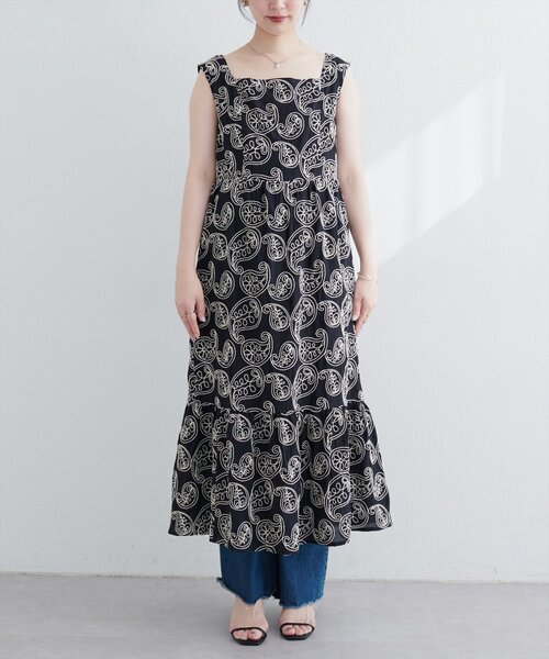 natural couture（ナチュラルクチュール）の「スパンコール刺繍ノースリワンピース（ワンピース・レディース・アイボリー/ブラック・FREE）」の15枚目の写真