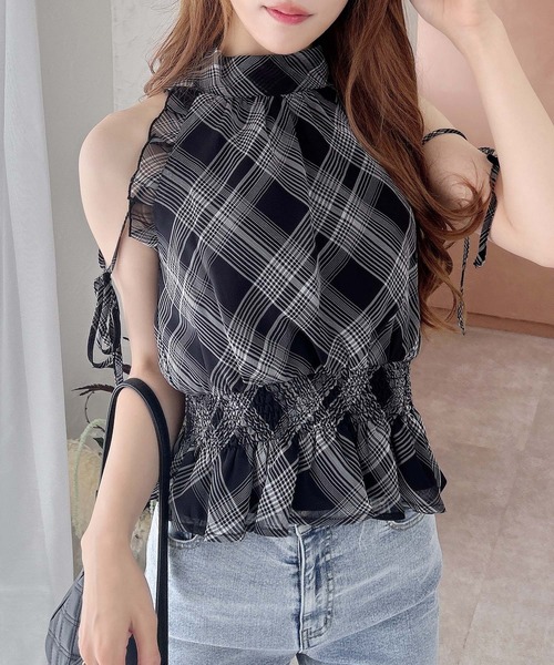 INGNI（イング）の「前後2Wayリボン／アメスリブラウス（シャツ/ブラウス・レディース・ブラック系/ホワイト系その他6/ブラック・M）」の3枚目の写真