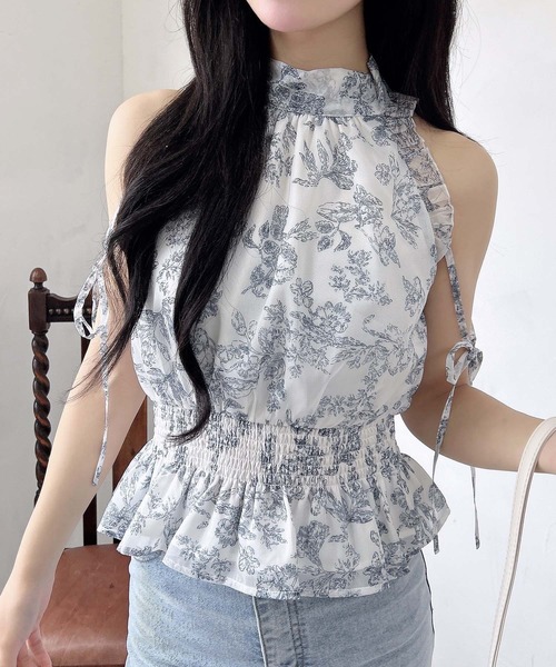 INGNI（イング）の「前後2Wayリボン／アメスリブラウス（シャツ/ブラウス・レディース・ブラック系/ホワイト系その他6/ブラック・M）」の2枚目の写真