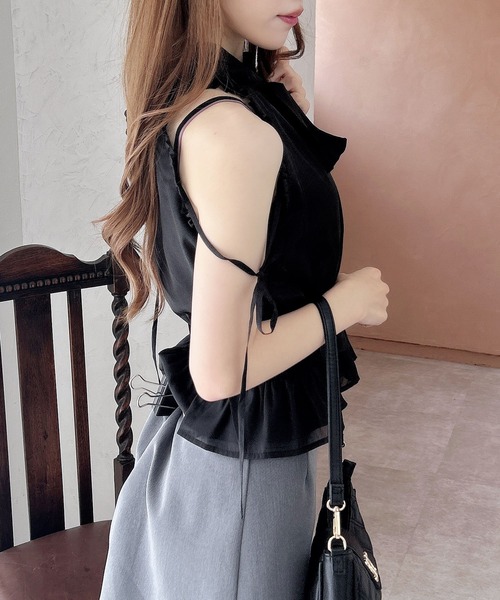 INGNI（イング）の「前後2Wayリボン／アメスリブラウス（シャツ/ブラウス・レディース・ブラック系/ホワイト系その他6/ブラック・M）」の8枚目の写真