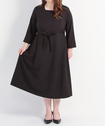 Newlyme | 【大きいサイズ】ベルト付きワンピース(ワンピース)