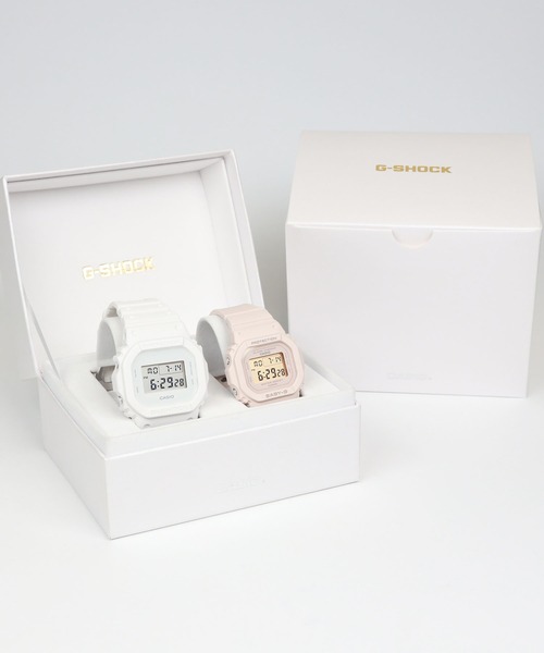 G-SHOCK ホワイト デジタル腕時計 箱付き Pair Model / DW-5600WW-7JF × BGD-565U-4JF（デジタル腕時計）｜G