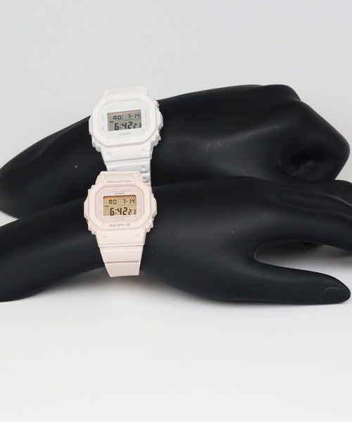 G-SHOCK(ジーショック)の「Pair Model / DW-5600WW-7JF × BGD-565U-4JF(デジタル腕時計・メンズ・ホワイト×ピンク・FREE)」の2枚目の写真