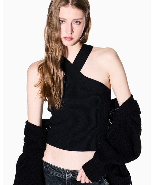 ニット セーター 「A|X アルマーニ エクスチェンジ」「ZOZO限定」クロスネック ニットトップス レディース ARMANI EXCHANGE（アルマーニエクスチェンジ）の「【A|X