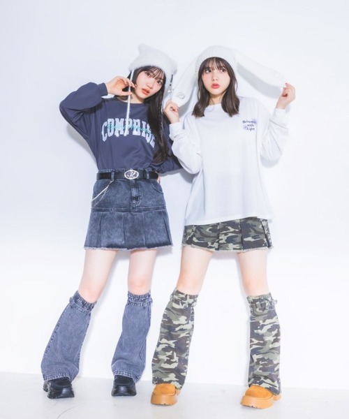 repipi armario（レピピ アルマリオ）の「デニムルーズレッグカバー（レッグウォーマー・キッズ・ブルー系その他/カモフラージュ/ブラック/ブルー/ブルー系その他2・FREE）」の18枚目の写真