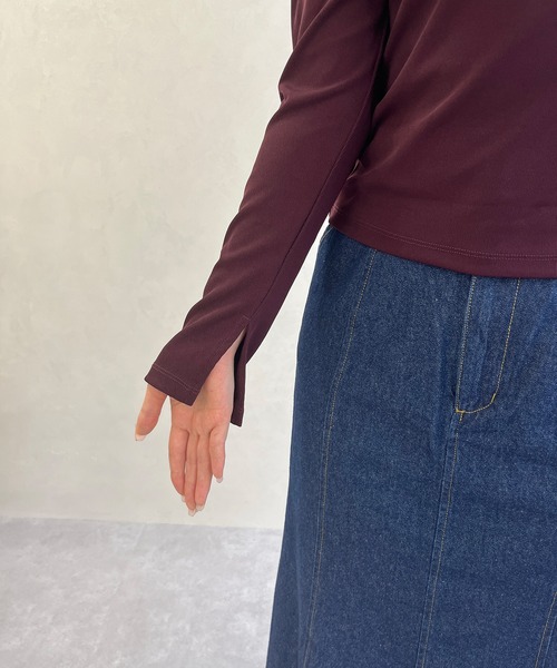 MISCH MASCH（ミッシュマッシュ）の「WEB限定 フリルカットソー（Tシャツ/カットソー・レディース・ブラック/ワイン/ピンク・ﾌﾘ-）」の5枚目の写真