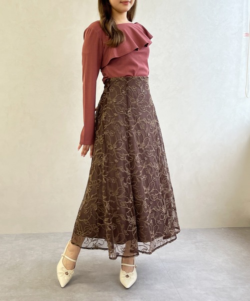 MISCH MASCH（ミッシュマッシュ）の「WEB限定 フリルカットソー（Tシャツ/カットソー・レディース・ブラック/ワイン/ピンク・ﾌﾘ-）」の6枚目の写真