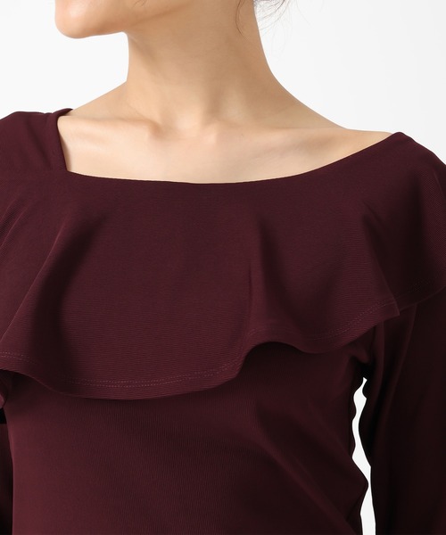 MISCH MASCH（ミッシュマッシュ）の「WEB限定 フリルカットソー（Tシャツ/カットソー・レディース・ブラック/ワイン/ピンク・ﾌﾘ-）」の18枚目の写真