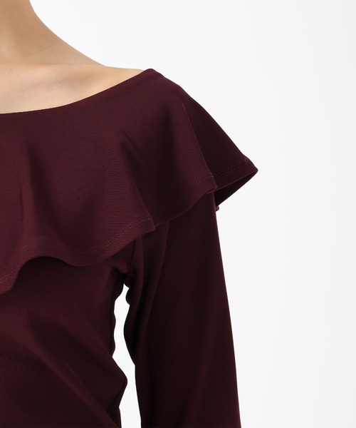 MISCH MASCH（ミッシュマッシュ）の「WEB限定 フリルカットソー（Tシャツ/カットソー・レディース・ブラック/ワイン/ピンク・ﾌﾘ-）」の17枚目の写真