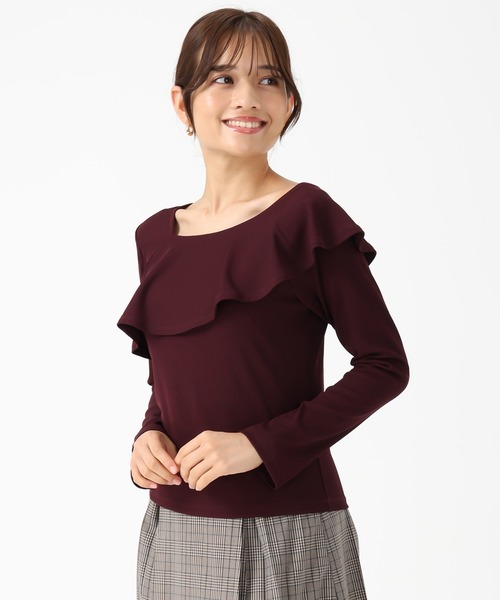 MISCH MASCH（ミッシュマッシュ）の「WEB限定 フリルカットソー（Tシャツ/カットソー・レディース・ブラック/ワイン/ピンク・ﾌﾘ-）」の22枚目の写真