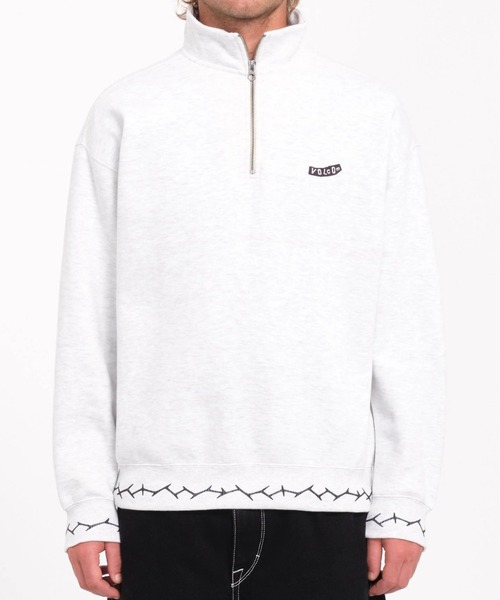 VOLCOM(ボルコム)の「【VOLCOM/ボルコム】MOCKLOV CREW /モックネックロゴワンポイントリブデザインハーフジップスウェット(スウェット・メンズ・ホワイト/ブラック・MEDIUM/LARGE)」の1枚目の写真