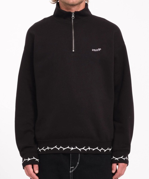 VOLCOM(ボルコム)の「【VOLCOM/ボルコム】MOCKLOV CREW /モックネックロゴワンポイントリブデザインハーフジップスウェット(スウェット・メンズ・ホワイト/ブラック・MEDIUM/LARGE)」の2枚目の写真