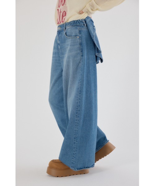 RODEO CROWNS WIDE BOWL（ロデオクラウンズワイドボウル）の「ビッグリボンデニムパンツ（デニムパンツ・レディース・オフホワイト/ブルー/ワンウォッシュ・SMALL/MEDIUM）」の5枚目の写真