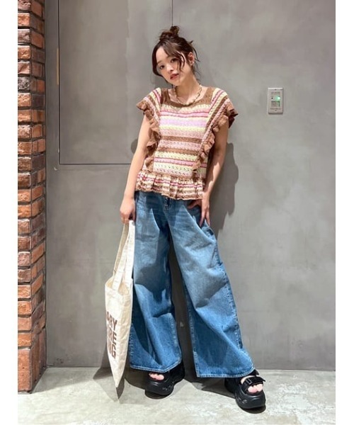 最新Ｍサイズ ビッグリボンデニムパンツ ２点250円３点1000円まとめ値引き♪ 最新Mサイズ ビッグリボンデニムパンツ 2点250円3点1000円まとめ