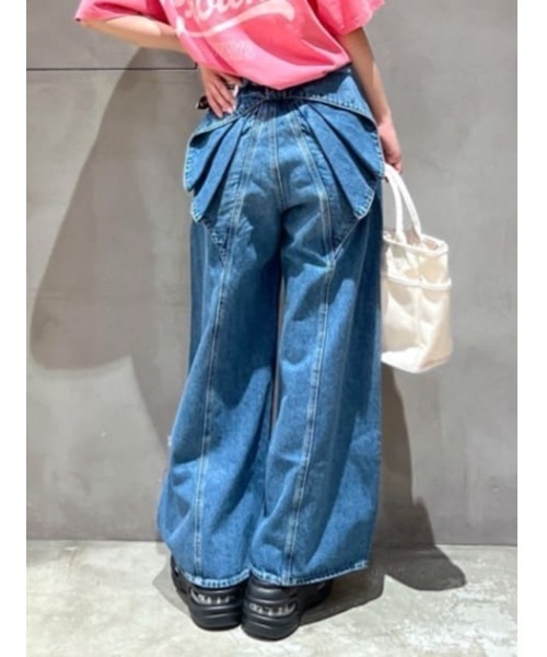 新品ロデオクラウンズワイドボウル ビッグリ ボンデニムパンツ M ビッグリボンデニムパンツ（デニムパンツ）｜RODEO CROWNS WIDE