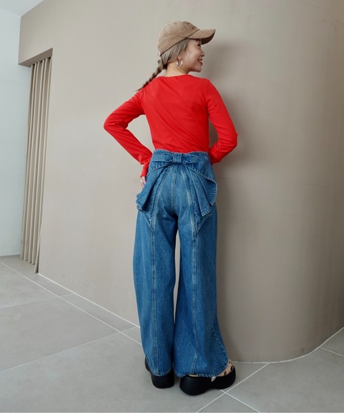 ロデオクラウンズワイドボウル ビッグリボンデニムパンツ RODEO CROWNS WIDE BOWL | ビッグリボンデニムパンツ (ワイド