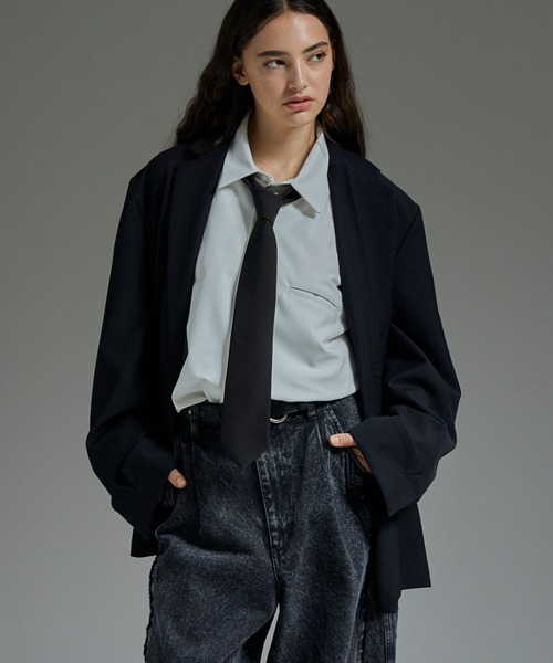 cussil（クシル）の「【cussil/クシル】ヘビードレープロングネクタイ（ネクタイ・メンズ・ブラック・L/M）」の10枚目の写真