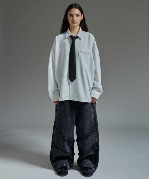 cussil（クシル）の「【cussil/クシル】ヘビードレープロングネクタイ（ネクタイ・メンズ・ブラック・L/M）」の12枚目の写真