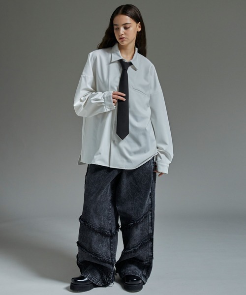 cussil（クシル）の「【cussil/クシル】ヘビードレープロングネクタイ（ネクタイ・メンズ・ブラック・L/M）」の20枚目の写真