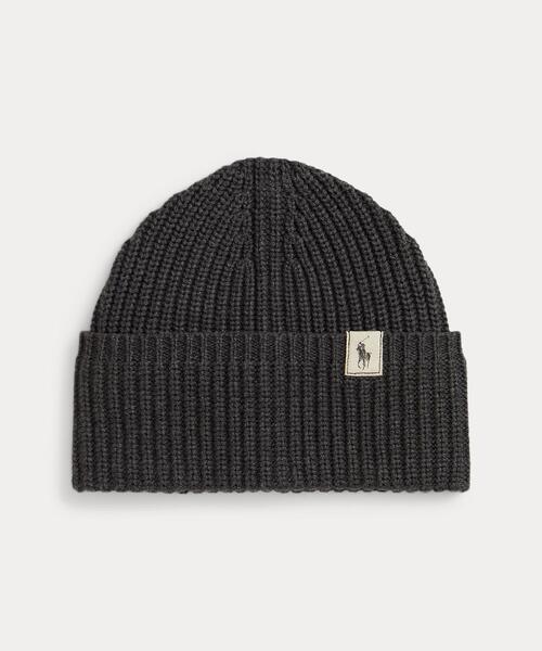 POLO RALPH LAUREN CHILDRENSWEAR(ポロ ラルフ ローレン チルドレンズウェア)の「リブ コットン ハット(ニットキャップ/ビーニー・キッズ・グレー系・S/M/L/XL)」の1枚目の写真