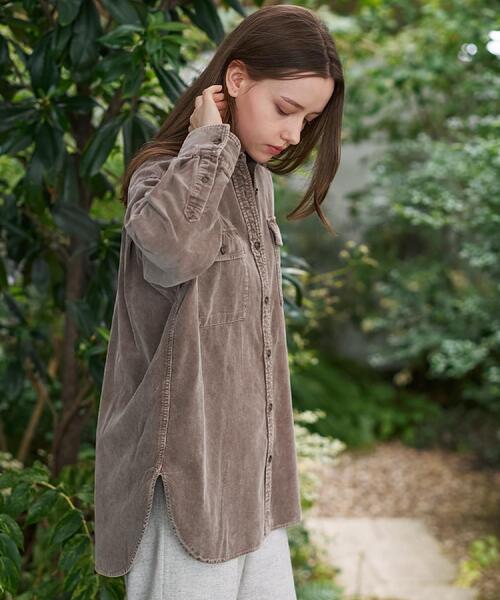 DRESSTERIOR(ドレステリア)の「【洗える/抜け感】コーデュロイガーメントダイシャツ(シャツ/ブラウス・レディース・ダークグレー/ブラウン系・38/36/34)」の6枚目の写真