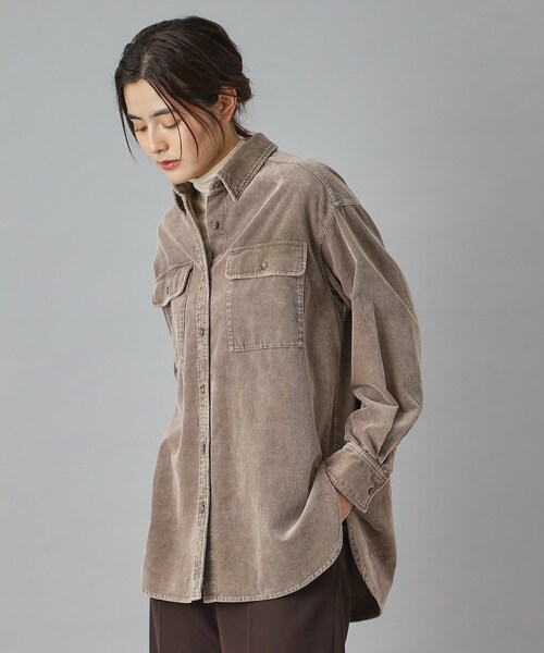 DRESSTERIOR(ドレステリア)の「【洗える/抜け感】コーデュロイガーメントダイシャツ(シャツ/ブラウス・レディース・ダークグレー/ブラウン系・38/36/34)」の12枚目の写真