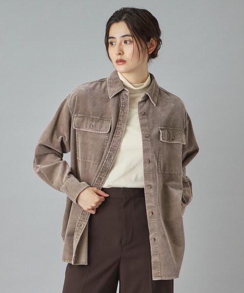 DRESSTERIOR(ドレステリア)の「【洗える/抜け感】コーデュロイガーメントダイシャツ(シャツ/ブラウス・レディース・ダークグレー/ブラウン系・38/36/34)」の13枚目の写真