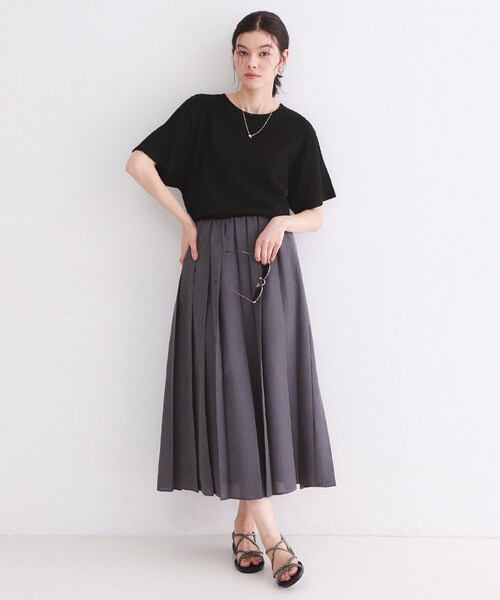 OPAQUE.CLIP(オペークドットクリップ)の「ふくれジャカードトップス【洗濯機洗い可】(Tシャツ/カットソー・レディース・ブラック/ベージュ/パープル/ホワイト・38/40)」の13枚目の写真