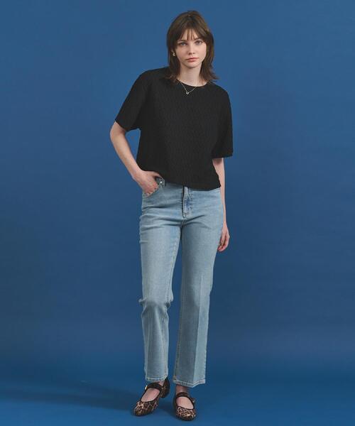 OPAQUE.CLIP(オペークドットクリップ)の「ふくれジャカードトップス【洗濯機洗い可】(Tシャツ/カットソー・レディース・ブラック/ベージュ/パープル/ホワイト・38/40)」の21枚目の写真