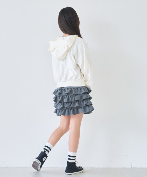 coca（coca）（コカ）の「キッズ　クマみみジップアップパーカー（パーカー・キッズ・ホワイト/ベージュ・150/140/130/120）」の5枚目の写真