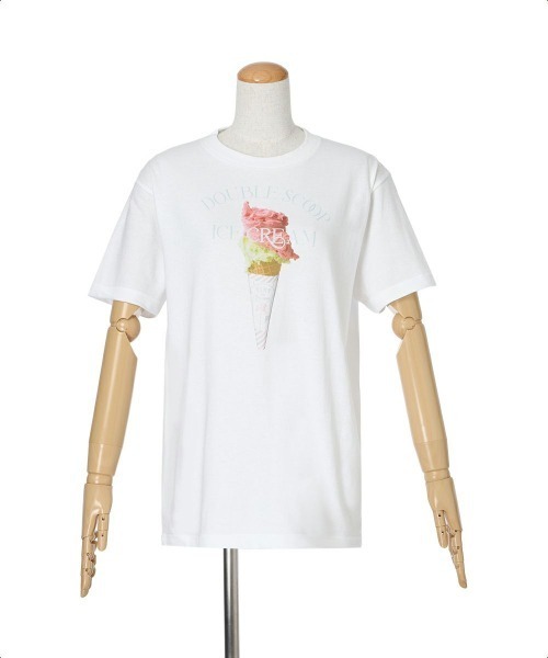 F i.n.t（フィント）の「ダブルジェラートプリントTシャツ/SweetsCollection（Tシャツ/カットソー・レディース・ホワイト・FREE）」の5枚目の写真