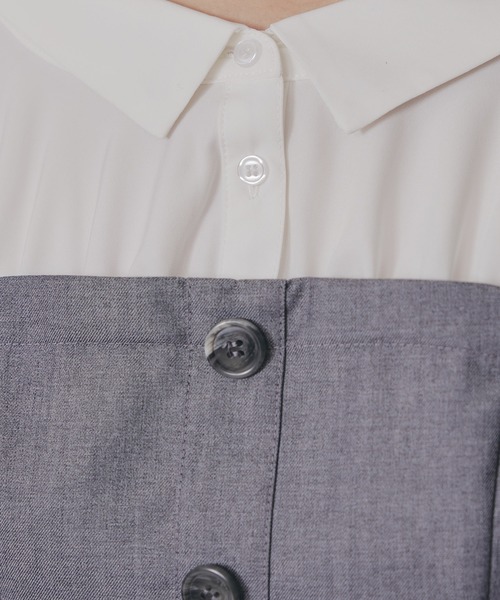 REDYAZEL(レディアゼル)の「シャツドッキングチュールワンピース&ショートパンツセットアップ(セットアップ・レディース・チャコールグレー/ブラウン/ブラック・FREE)」の22枚目の写真