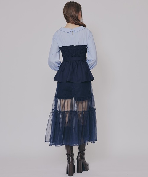 REDYAZEL(レディアゼル)の「シャツドッキングチュールワンピース&ショートパンツセットアップ(セットアップ・レディース・チャコールグレー/ブラウン/ブラック・FREE)」の13枚目の写真