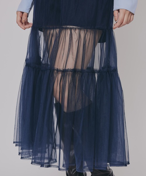 REDYAZEL(レディアゼル)の「シャツドッキングチュールワンピース&ショートパンツセットアップ(セットアップ・レディース・チャコールグレー/ブラウン/ブラック・FREE)」の16枚目の写真